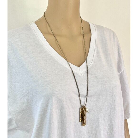 Splendid Iris Cross Necklace 29 Inch Gold & Silver Tone Ball Chain Faith Pendant - Picture 5 of 12